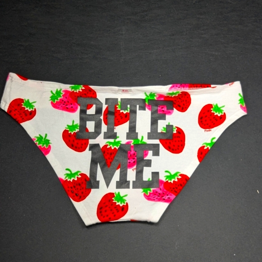 VS PINK | Y2K Strawberry Low Rise Cheeky Bikini | Small